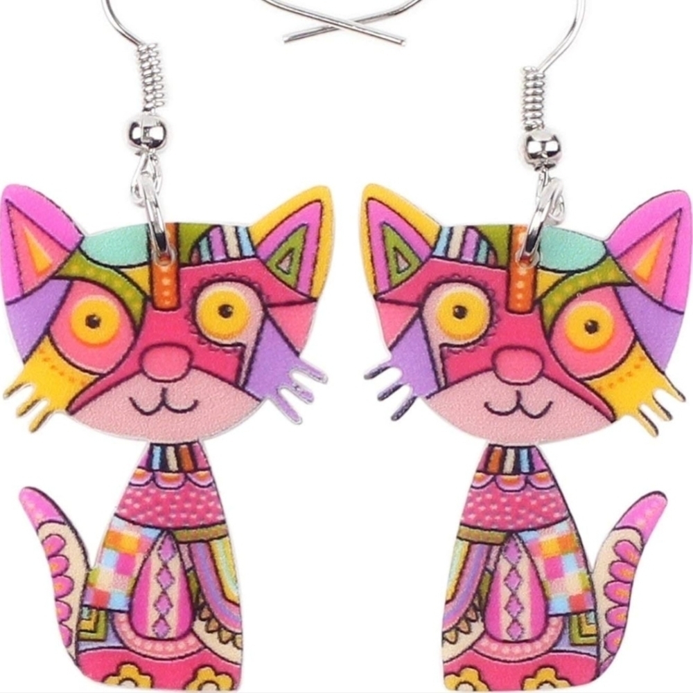 Colorful Cat Earrings